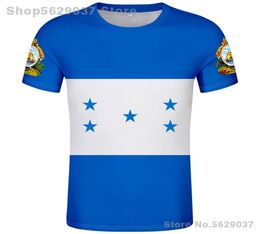 Honduras t shirt diy op maat gemaakte naam nummer hoed t -shirt natie vlaggen hn country print po honduran Spaanse kleding 2207027824342