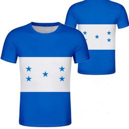 HONDURAS t-shirt diy custom made naam nummer hoed t-shirt natie vlaggen hn land print po logo hondurese spaans kleding2768