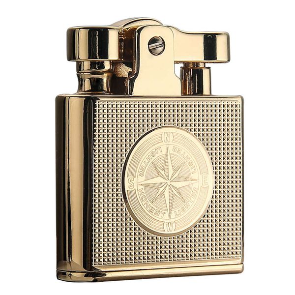 Honest Kerosène plus léger roue de broyage brillant K Gold Metal Flame Cigarette Lighter