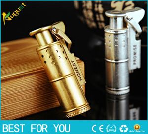 Honest New Retro Vintage Trench Lighter All Copper Lighter Personalité Creative Ignition Nostalgic Lighter22024316319400