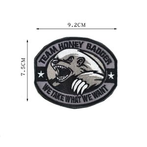 Honey Badger Man Team Soldier broderie Patches Army Bear brassard Hook and Loop Hat Badge Clothing Military Clothing Stickers Applique