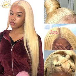 Miel Blonde Couleur Remy Brésilienne Droite Avant de Lacet Perruque de Cheveux Humains 8-26 Pouce 1B 613 Ombre Frontale Perruques Pour Les Femmes Noires