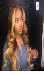 Honey Blonde Lace Full Lace Human Hair Wigs Colored 360 Lace Bigs Frontal Wig 13x4 Lace Front Human Hair Wigs Laces Wig1504713628