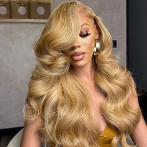 Perruque Lace Front Wig naturelle Body Wave, cheveux humains, blond miel, pre-plucked, avec cheveux de bébé, 27 couleurs, 13x4, sans colle, pour femmes