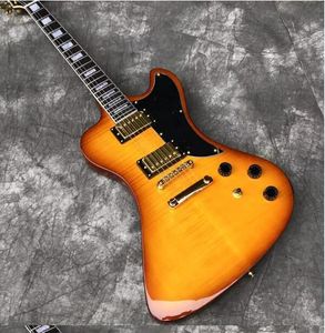 Honey Burst RD elektrische gitaar Glod Hardware Palissander toets Mahoniehouten body Aanpasbare gitaar van hoge kwaliteit