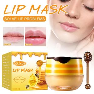 Bálsamo labial de miel, crema hidratante para el cuidado de los labios de propóleo, mascarilla labial para dormir, mascarilla labial nutritiva antigrietas Unisex