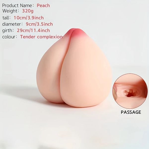 Honey Peach Masturbator for Men Silicone Big Dick Dildo Trainer Glans Vagin réaliste Bouljobs Deep Gorge Massageur Sex Toys 240417