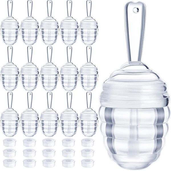 Honey Pots en forma de tubo de brillo de labios Contenedores de brillo de labios vacíos Botella de bálsamo labial Tubos de lápiz labial lindos recargables con varita para mujer niña DIY Brqf