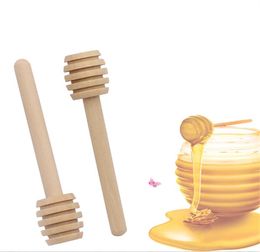 Honey Stir Bar Mixing Handle Jar Cuchara Práctica 1Pc Cuchara de madera Palos largos Suministros Honeys Herramientas de cocina Mini Palo de madera JL1420