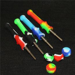 fumer du nectar de silicone de 14 mm avec des plates-formes pétrolières de paille Dab concentrées en titane GR2