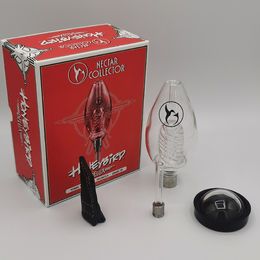 Honeybird Delux Kit Colector de néctar Kits de vaporizador Cachimbas con Quarzt Ceramic Titanium Tip Dab Rig Glass Bongs Mini Water Bong Pipe