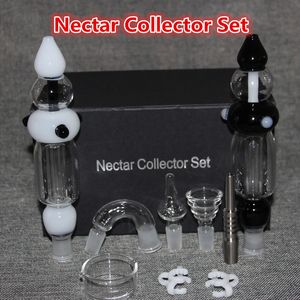 Honeybird Delux Kit Nectar Vaporizer Kits Hookahs met quarzt keramische titanium tip dab rig glazen bongs mini waterpijp