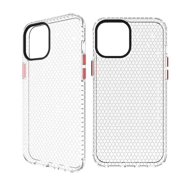 Fundas de teléfono transparentes de nido de abeja para iPhone 14 13 Pro Max Plus 12 Samsung Galaxy S22 Ultra A72 A52 A32 fundas traseras transparentes de TPU