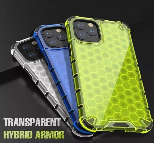 Case duro de panal para iPhone 12 Mini 11 Pro Max Max Airbag Amorthmock Armor Case a XR XS 7 8 Plus Cover1876352