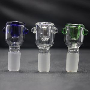 Honeycomb Inset ingebouwde scherm mannelijke schuifglas kom 3 kleur optioneel 14 mm of 18 mm gewricht met puntgreep honingraat voor glazen bongs