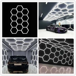 Plafonnier LED en forme de nid d'abeille pour voiture, éclairage hexagonal personnalisé pour salle d'exposition de voiture, atelier 4s, livraison directe, 2 ans de garantie