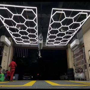 Honingraat Led Licht Garage Licht Zeshoek Wasstation Decoratie Zeshoek Led Licht voor Werkplaats Auto Showroom Auto Detaillering Plafond Aangepast