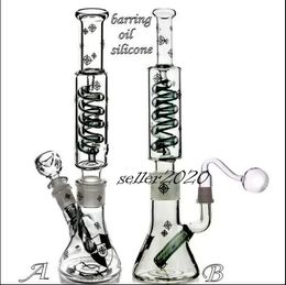 Bongs en verre Downstem Perc Hookahs Shisha Pipe à fumée Recycler Plate-forme pétrolière dab Water Bong Percolateur avec 14mm Banger