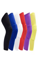 Honingraat Sok Sport Veiligheid Basketbal Sport Kniebeschermer Gevoerde Kniebrace Compressie Knie Mouwbeschermer Kniebeschermers9860813