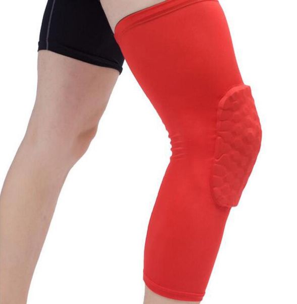 Bandes de sécurité sportives en nid d'abeille Volleyball Basketball Genouillère Chaussettes de compression Genouillères Protection Accessoires de mode Sin3735271