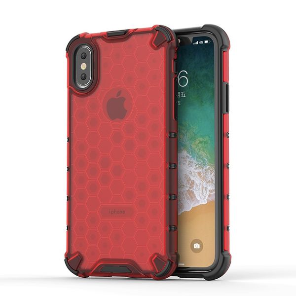 Estuche transparente de nido de abeja para iphone 11 11pro Max X XS XR XSMAX Hard PC Estuche de teléfono de TPU suave para iphone X