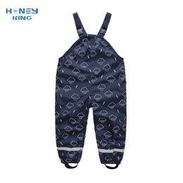 HONEYKING Niños Pantalones de lluvia impermeables Monos para bebés Niños Niñas Monos Pantalones Moda Niños Monos Playa Arena Pantalones para vadear 240305