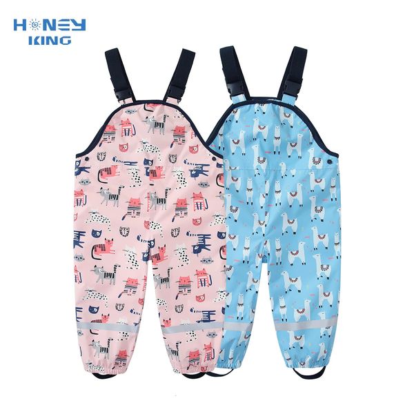 HONEYKING Enfants Pantalons De Pluie Imperméables Bébé Combinaisons Garçons Filles Salopette Pantalon Mode Enfants Salopette Plage Sable Wading Pantalon 240226