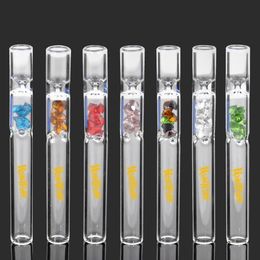 HONEYPUFF 104MM Pipe à fumer en verre de diamant longue cigarette en verre One Hitter Bat Pipe Mini tube de verre portable bouts ronds pour fumer