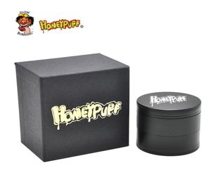 Honeypuff 63 mm 4 couches Aircraft Aluminium Tobacco Grinder Grinding Premented Dents Spice Crusher Snorf Snorter Grinder8928257
