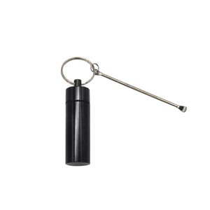 HONEYPUFF Aluminium Snuff Pillendoosje Met Sleutelhanger Lepel Metal Spice Bullet Snorter Pil Case Opslag Fles Container Mix Vijf Kleur