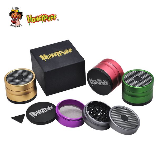 HONEYPUFF Grand 63 MM Métal Grinder Herb Style Champignon Avion Aluminium Tabac Grinder Fumer Accessoires Fumée Accessoire En Gros