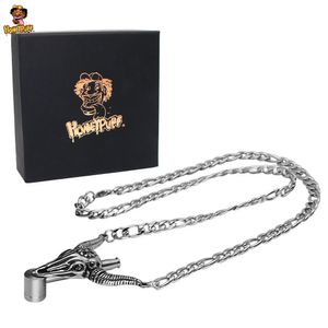 HONEYPUFF métal Animal Design collier fumer tuyau 340 MM acier inoxydable herbe tabac tuyaux bijoux avec boîte-cadeau