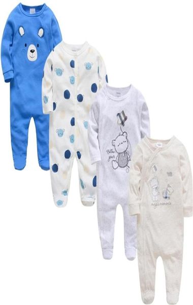 Honeyzone 3 4 pcslot bébé fille barboteuses roupa de bebes à manches longues été doux coton garçons vêtements nouveau-né corps Bebes vêtements 206542107