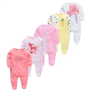 Honeyzone 5 stks Baby Pyjama Meisje Jongen Pijamas Bebe Fille Katoen Ademend Zacht Ropa geboren Dwarsliggers Pjiamas Pyjama 240313