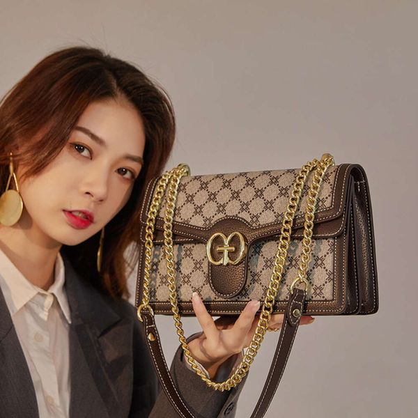 Marca de Hong Kong, nueva moda para mujer, clásica, versátil, bandolera con un hombro, cadena, bolso Wine God, venta directa de fábrica