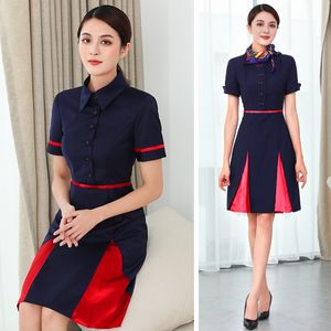 Hong Kong Cathay Pacific HK Dragon Airways robe hôtesse de l'air fille vêtements minces qualité carrière porter uniforme de Salon de beauté