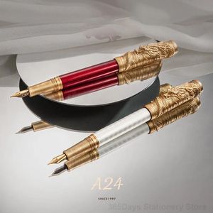 Hongdian A24 stylo plume en métal couteau FLong 26 plume Dragon doré année limitée sculpture cadeau école bureau fournitures d'écriture 240319