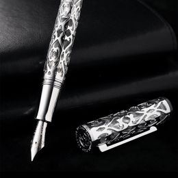 Hongdian D1 Piston Fountain Pen 0.38 EF NIB RESIN Skeleton Hollow Ink Gift Pen Business Student School Office Levers 240409