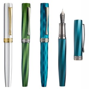 Hongdian N11 Fountain Pen EF/F NIB met converter polygonale aluminium legering schrijven cadeaupen set 240409