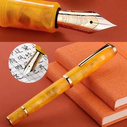 Hongdian N1S stylo plume piston résine acrylique stylo calligraphie exquis étudiant bureau d'affaires cadeau stylos rétro 0.5mm EF nib 240110