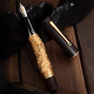 Hongdian N24 stylo plume EF/F Nib Dragon année limitée stéréoscopique sculpture écriture cadeau stylo 240123
