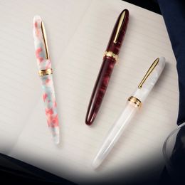 Hongdian N9 Fountain Pen Sea of Cloud Series Steel/Blade Nib Office Comercial Signature Resin Pen giratorio Regalos Pensas 240417