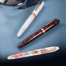 Hongdian N9 Resin Fountain Pen Sea of Cloud Series de acero/Blade Nib Office Comercial Signature Pen Rotando Regalos Pensas 240521