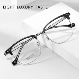 Hongmei Ultralight Fashion Square TR90 Eyewear Retro Alloy Optical Prescription Caxe pour hommes et femmes 8030 240521