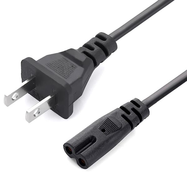 Figura 8 Cable de cable de fuente de alimentación de CA 2 punta para PS4 Xbox Console Impresora Cargador Pequeño Electrodoméstico Línea de alambre de reemplazo 1.5m EE. US Eu enchufe
