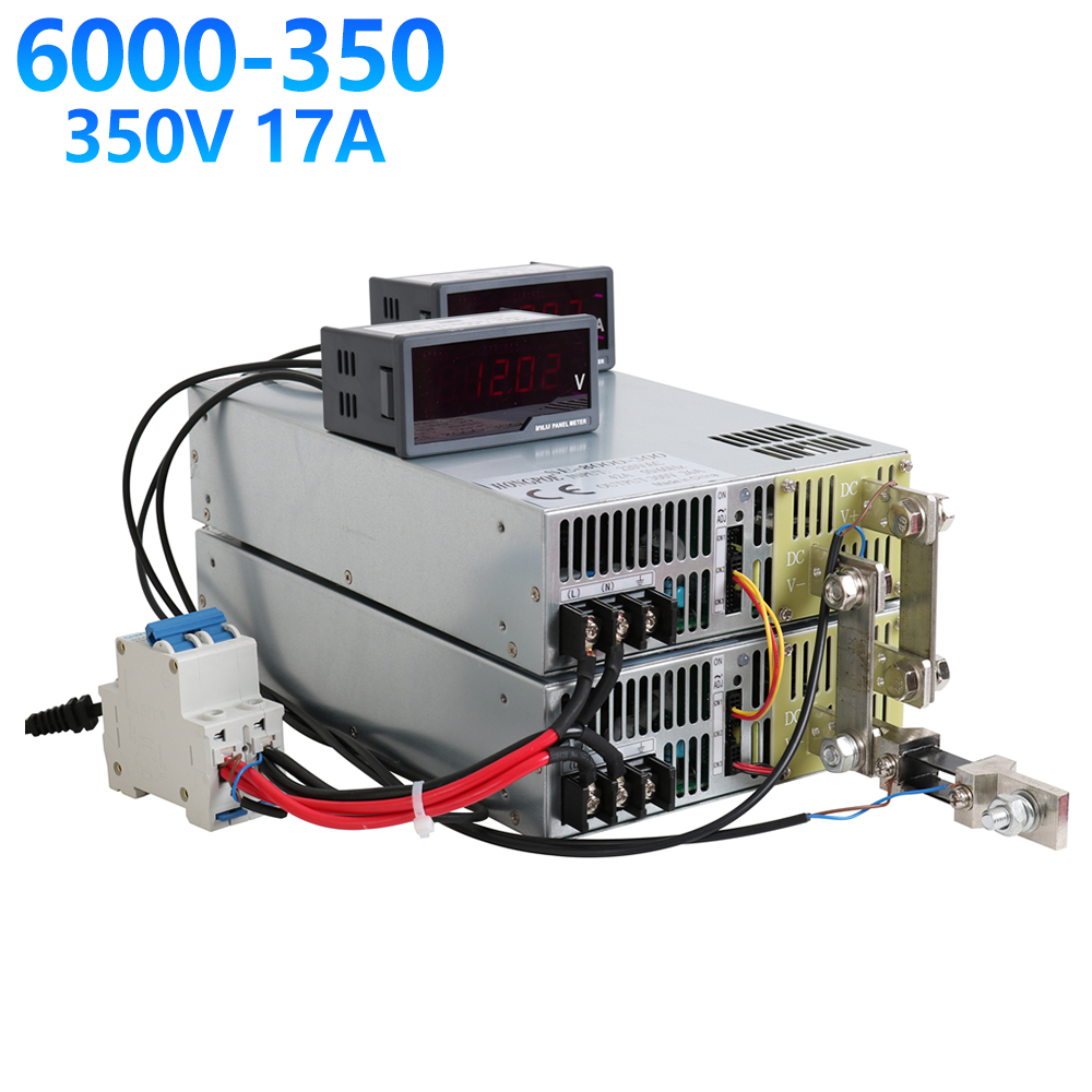 HONGPOE 6000W 17A 350V電源350V 0-350V調整可能電力AC-DC高電力PSU 0-5Vアナログ信号制御SE-6000-350 220VAC入力