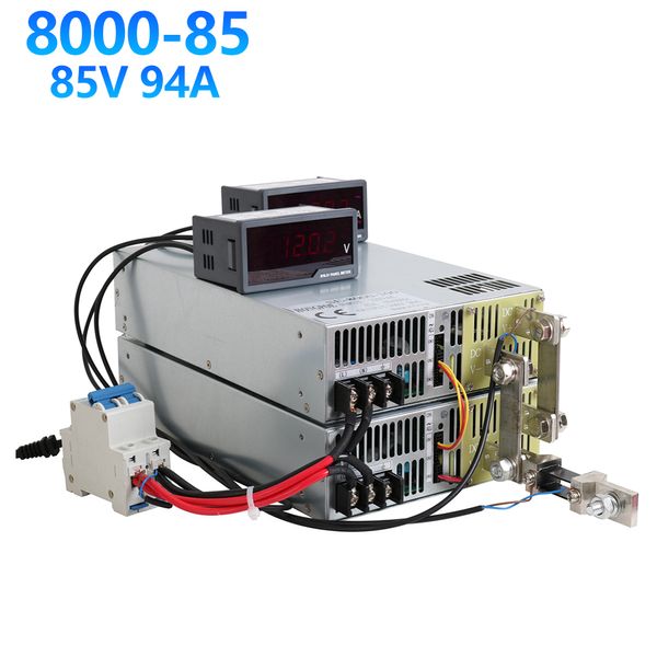 HONGPOE 8000W 94A 85V Transformador de fuente de alimentación 0-5V Control de señal analógica 0-85V Fuente de alimentación ajustable 85V 94A SE-8000-85 Entrada 110VAC/220VAC/380VAC