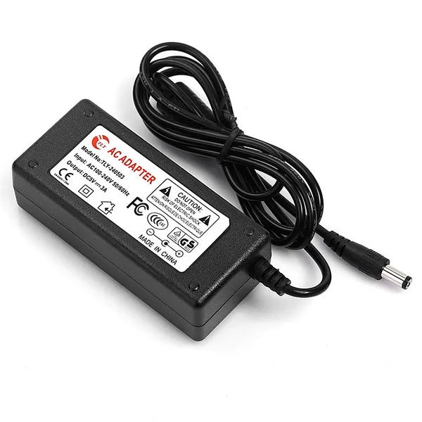 Hongpoe DC 24W 5V Adaptador Fuente de alimentación AC 100V-240V 3A Adaptador de convertidor de cargador para tiras LED Light 5V 3A