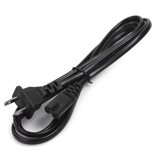 HONGPOE Figura 8 Cable de alimentación de CA Cable de 2 clavijas para consola PS4 XBOX Cargador de impresora pequeños electrodomésticos Línea alámbrica de repuesto 1,5 M Enchufe EE. UU. UE AU Reino Unido