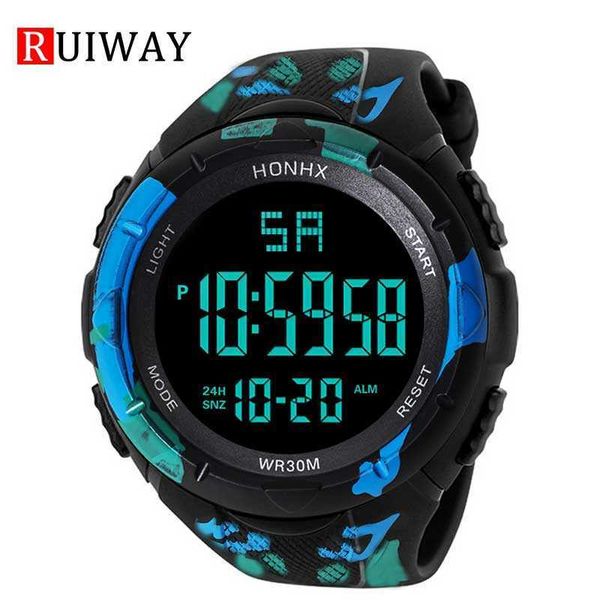 HONHX Reloj de pulsera deportivo de goma para hombre, resistente al agua, con fecha digital LCD, cronómetro G1022